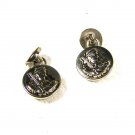 1950's - 60's Davy Crocket Silver Tone Button Cufflinks Unbranded 122315