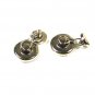 1950's - 60's Davy Crocket Silver Tone Button Cufflinks Unbranded 122315