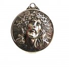Vintage Sterling Silver Jesus Christ Thou Shalt Love Pendant 62717