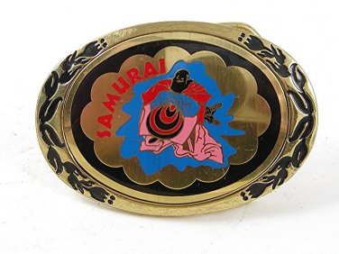 Vintage Samurai Enameled Belt Buckle By KPI BUCKLES 111016