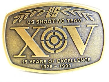 Vintage 15 Years 1978 - 1993 US Shooting Team Belt Buckle