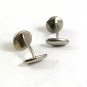 Vintage Art Deco Small Silvertone & Red Cufflinks 102817