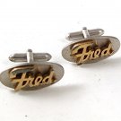 Vintage Silver Tone & Gold Tone FRED Cufflinks By SWANK 111516