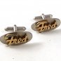 Vintage Silver Tone & Gold Tone FRED Cufflinks By SWANK 111516