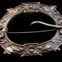 Vintage Victorian Art Nouveau Sterling Silver Belt Buckle Brooch