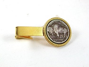 Vintage Buffalo Nickel 5 cent Tie Clasp 9917