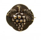 Victorian Edwardian Silvertone Grape Cluster Leaf Brooch Unbranded 10715