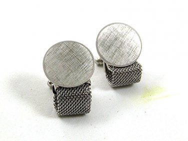 1970's Silver Tone Wrap Around Cufflinks By ANSON 22717