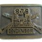 Vintage Army 876th Engineers Battalion Brass Belt Buckle 71217