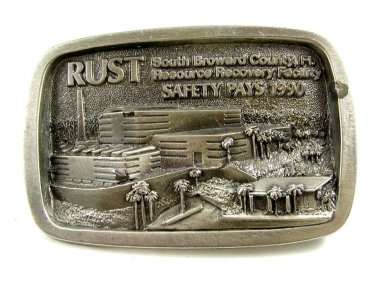 RUST South Broward County Fl.  SAFETY PAYS 1990 Belt Buckle 10232013