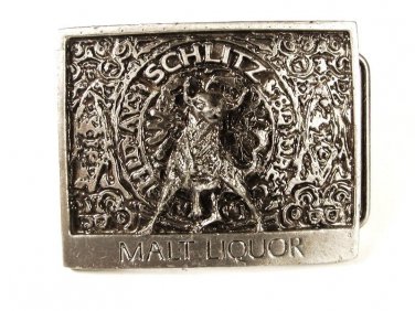 Vintage 1970's SCHLITZ Malt Liquor Belt Buckle 8216
