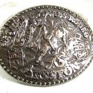 1988 National Finals Rodeo Steer Riding Belt Buckle by Hesston