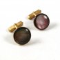 Vintage Gold Tone & Abalone Cufflinks By SWANK 111416