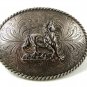 Western Cowboy Silver Tone Wild Horse Belt Buckle 1417