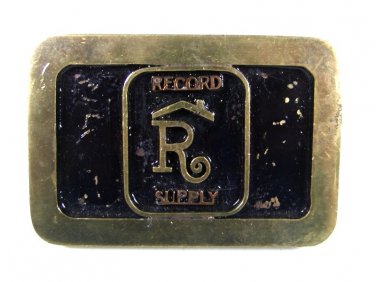 Vintage Record Supply Brass Belt Buckle 81016