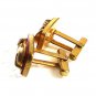 Vintage 1940's-50's Goldtone Red Greek Roman Warrior Helmet Cufflinks 8417