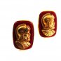 Vintage 1940's-50's Goldtone Red Greek Roman Warrior Helmet Cufflinks 8417