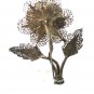 Vintage Sterling Silver Filigree Flower Brooch by GV 11615