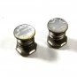 Edwardian / Art Deco Silvertone & Mother Pearl Green Cufflinks by SNAP LINK 8415