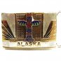 Vintage Silvertone Copper ALASKA Totem Pole Dress Belt Buckle By KINNEY 10717