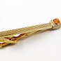 Vintage Gold Tone & Orange Tie Clasp By SWANK 102816