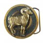1980 Big Horn Sheep Belt Buckle by Great American Buckle Co Made USA 81015
