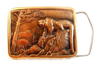 Vintage Mountain Lion Belt Buckle ggg
