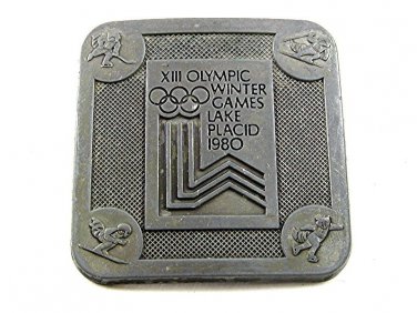 Vintage 1980 XIII Olympic Winter Games Lake Placid Belt Buckle 121217