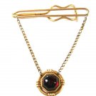 Vintage Goldtone & Red Tie Clasp By HADLEY Made In USA 42716