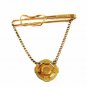 Vintage Goldtone & Red Tie Clasp By HADLEY Made In USA 42716