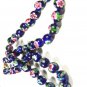 Chinese Dark Blue Green Flower Bead Knotted Necklace 24" Unbranded 81915