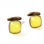 Vintage Gold Tone & Yellow Cufflinks 11516