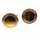 Vintage Gold Tone Round Dressy Cufflinks By SWANK 8916
