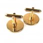 Vintage Gold Tone Round Dressy Cufflinks By SWANK 8916