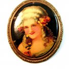 Large Vintage Portrait of a Lady Brooch