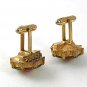Vintage Goldtone Green Pink Watermelon Cufflinks By DANTE 61417
