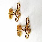 Vintage Gold Tone Musical Notes Cufflinks By SWANK 81316