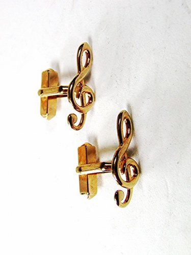 Vintage Gold Tone Musical Notes Cufflinks By SWANK 81316