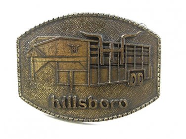 1980's Hillsboro Kansas Livestock Trailers Belt Buckle 21817