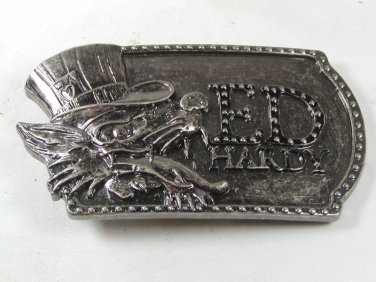 Ed Hardy Wolf In Top Hat Silver Tone Belt Buckle 72016