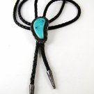 Native American Silver Bolo Turquoise with Leather Cord 101316