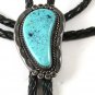 Native American Silver Bolo Turquoise with Leather Cord 101316
