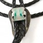 Native American Silver Bolo Turquoise with Leather Cord 101316