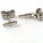 Vintage Silvertone & Sparkly Blue Rhinestone Cufflinks By SWANK 71017