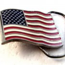 1991 Red White & Blue U.S.A. Flag Belt Buckle by Great American Buckle