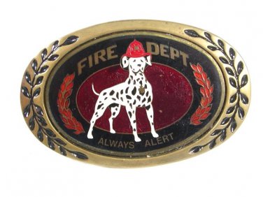 Fire Dept. Dalamation Dog Bras Belt Buckle By HERITAGE BUCKLES 52416
