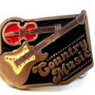 Vintage Country Music Guitars Enameled Belt Buckle