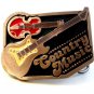 Vintage Country Music Guitars Enameled Belt Buckle