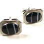 Vintage Sterling Silver & Blue Black Cufflinks by Anson 101215