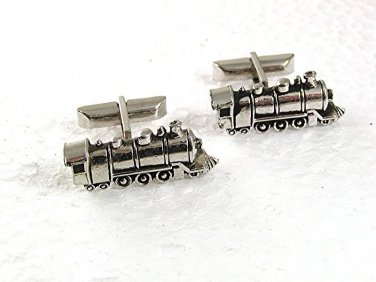 Vintage Silvertone Train Steam Engine Cufflinks By SWANK 71317